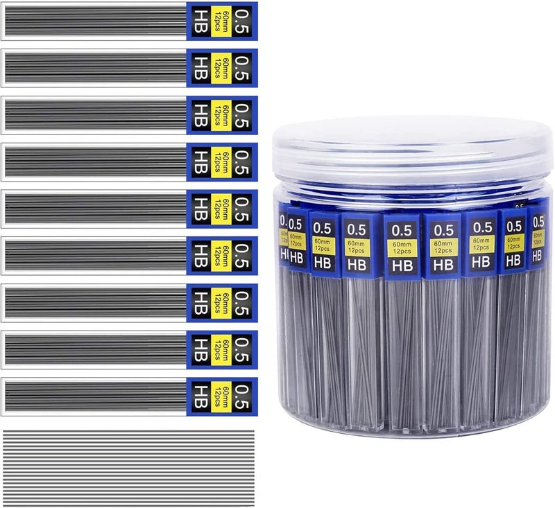 Morepack 0.5 mm Lead Refill, 840Pieces 0.5 Lead Refills for Mechanical Pencil,0.5 mm HB, Break Resistant Mechanical Pencil Refills,70 Tubes - Image 1
