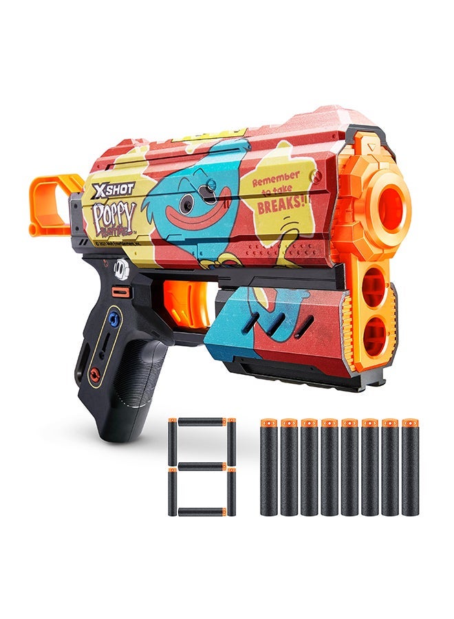 X-Shot Skins Flux 8 Darts Poppy Playtime S1 Timeout - Action Aiming Game For Kids, Teen, Adults Boys & Girls, Outdoor Holiday Activities, Gifts For Kids Ages 8+ - Image 1