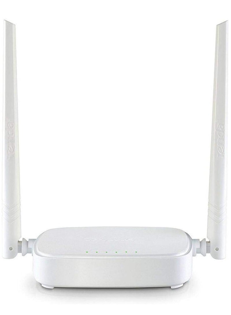 Tenda Access Point Tenda N301 300 Mbps Per Second 2*5dBi External Antennas Bandwidth Control MAC Clone System Log Backup & Restore configurations Firmware upgradeable via browser white - Image 1