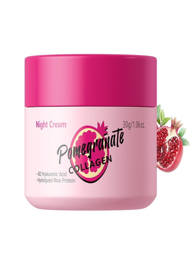 BEUKING Pomegranate Collagen Night Cream, Facial Repair Cream with 4D Hyaluronic Acid & Hydrolyzed Rice Protein – Hydrating, Firming, Even Skin Tone – Lightweight Overnight Moisturizer, 1.06 oz - Image 1
