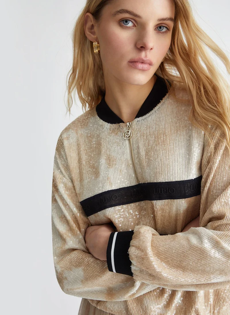 ليو جو سويت شيرت مزين بالترتر