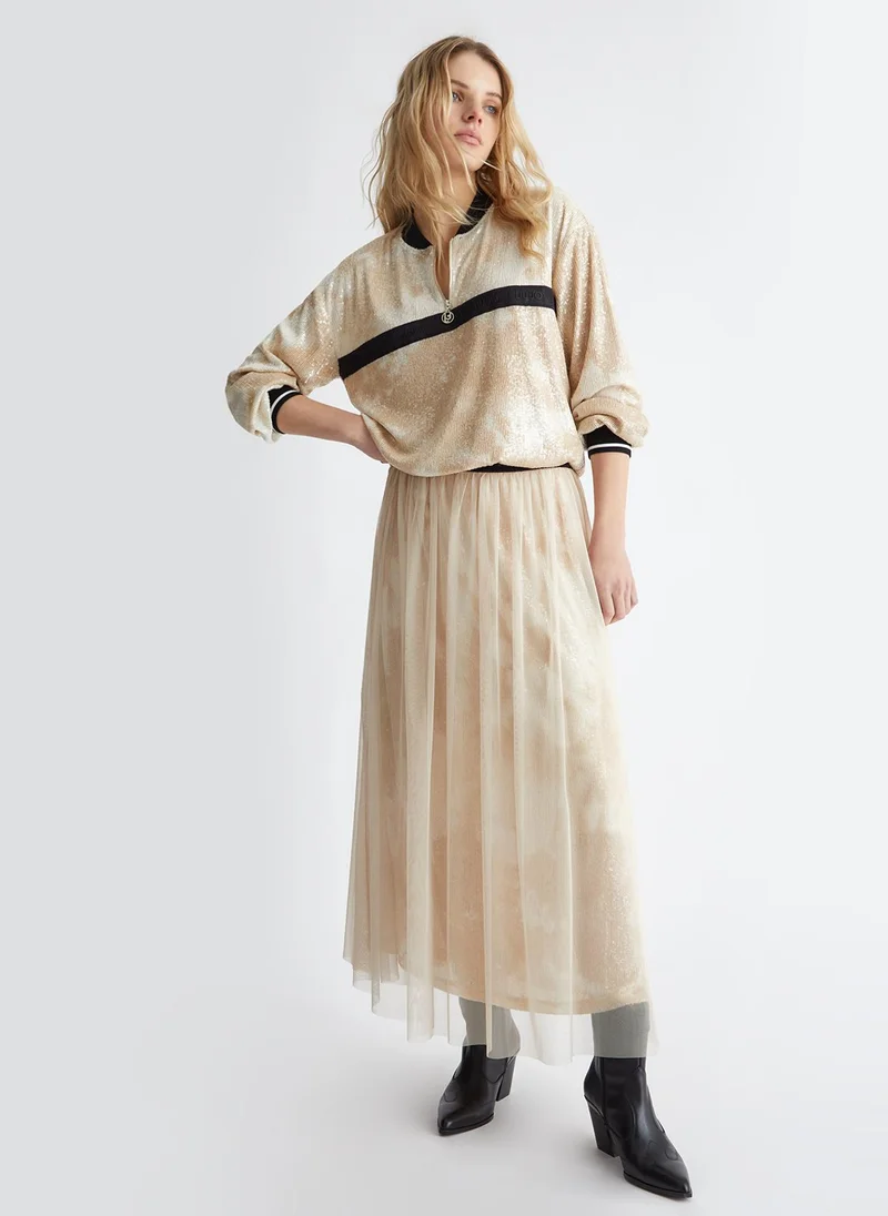 ليو جو سويت شيرت مزين بالترتر