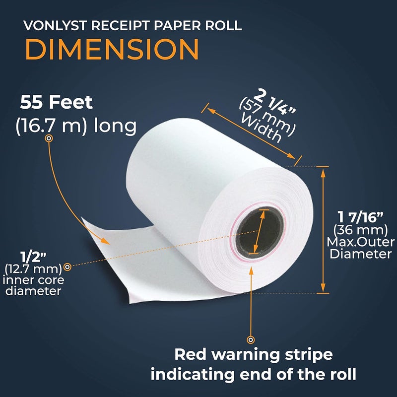 Vonlyst Receipt Paper Roll for Square Terminal Credit Card Machine (40 rolls) - Image 3
