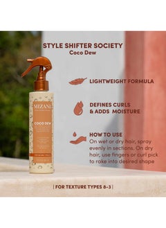 Mizani Mizani Style Shifter Society Coco Dew Curl (P)restyling Spray | 2-in-1 Moisturizing Styling Spray | For Textured, Curly and Coily Hair | 6.8 Fl. Oz  - Image 3
