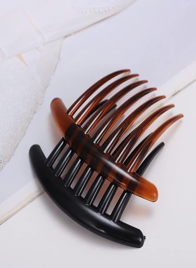ccHuDE 6 Pcs Plastic Hair Side Combs French Twist Comb Tortoise Side Comb Hair Clip Comb Accessories with Seven Teeth for Women Girls - Image 2