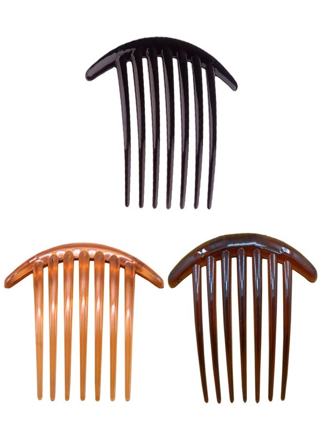 ccHuDE 6 Pcs Plastic Hair Side Combs French Twist Comb Tortoise Side Comb Hair Clip Comb Accessories with Seven Teeth for Women Girls - Image 1
