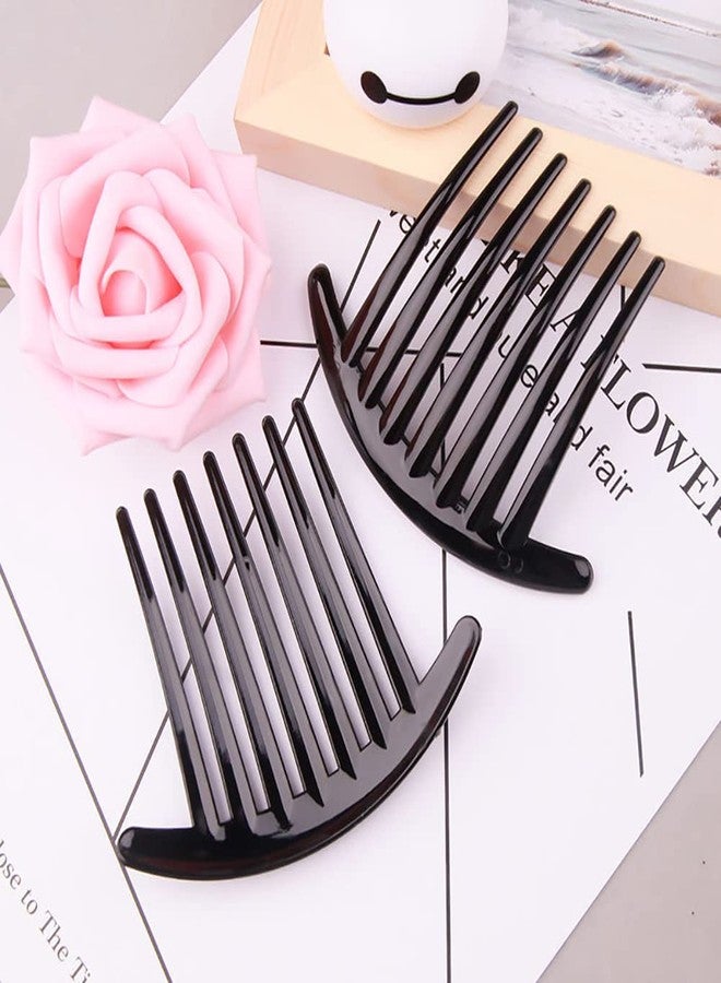 ccHuDE 6 Pcs Plastic Hair Side Combs French Twist Comb Tortoise Side Comb Hair Clip Comb Accessories with Seven Teeth for Women Girls - Image 4