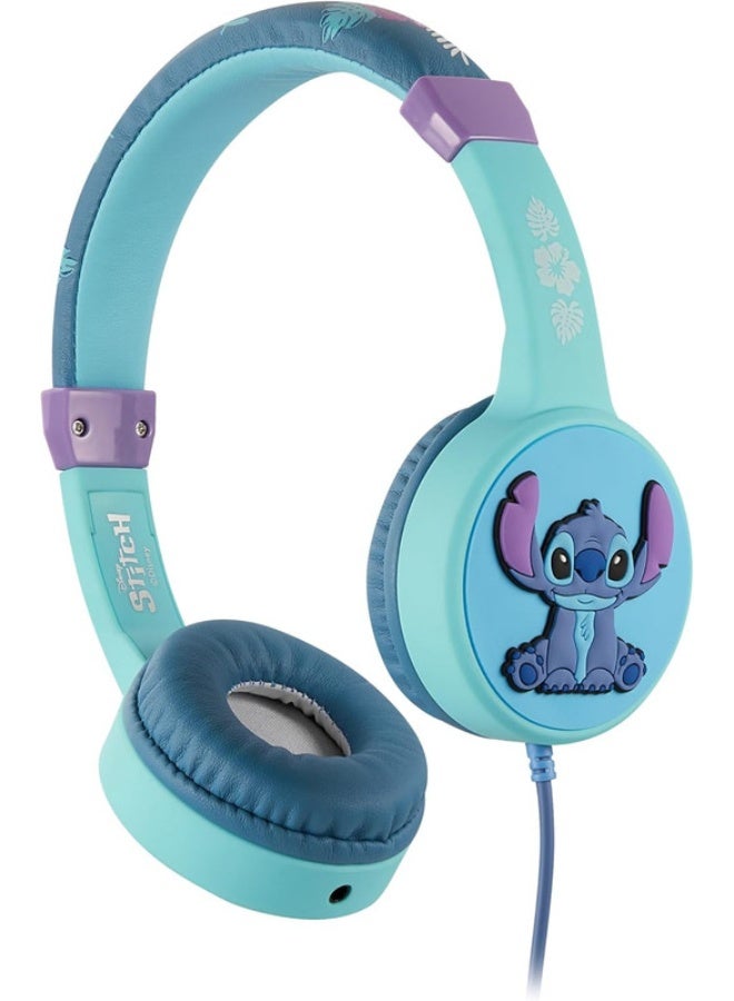 SMD Disney Stitch 3D Auxiliary Headphones | Wired kids headphones with unique 3D Stitch design, aux cable support, soft cushions, and adjustable headband for comfortable listening - Image 1