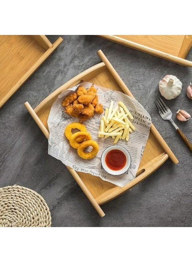 طقم صواني خشب طبيعي 3 قطع بمقاسات متنوعة – تصميم أنيق بقاعدة متينة – لمسة ديكور راقية للتقديم T - Image 2