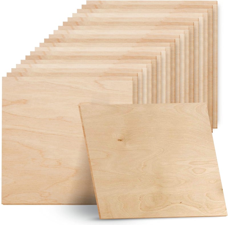 Artlicious 3mm Baltic Birch Plywood Sheet - 12 x 12 Inch -1/8 Wood For Laser Cutting - Wood For Laser Cutting and Engraving - Use Baltic Birch For Your Box Bottoms, Scroll Saw Art and Other Craft Work - Image 1