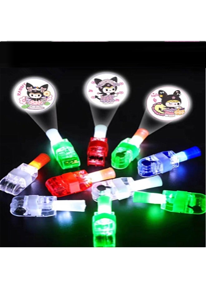 10PCS Glow Finger Light Toy LED Ring Glow in the Dark Finger Lamp Glow Stick and Projection Glow Party Favors Kids Glow Toys  - Image 1