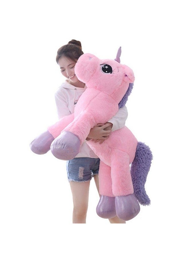 CLICK4DEAL Soft Toys Unicorn Plush Toys Giant Size Unicorn Stuffed Animal Horse Toy Soft Unicorn Gift Children Pink 100cm - Image 3