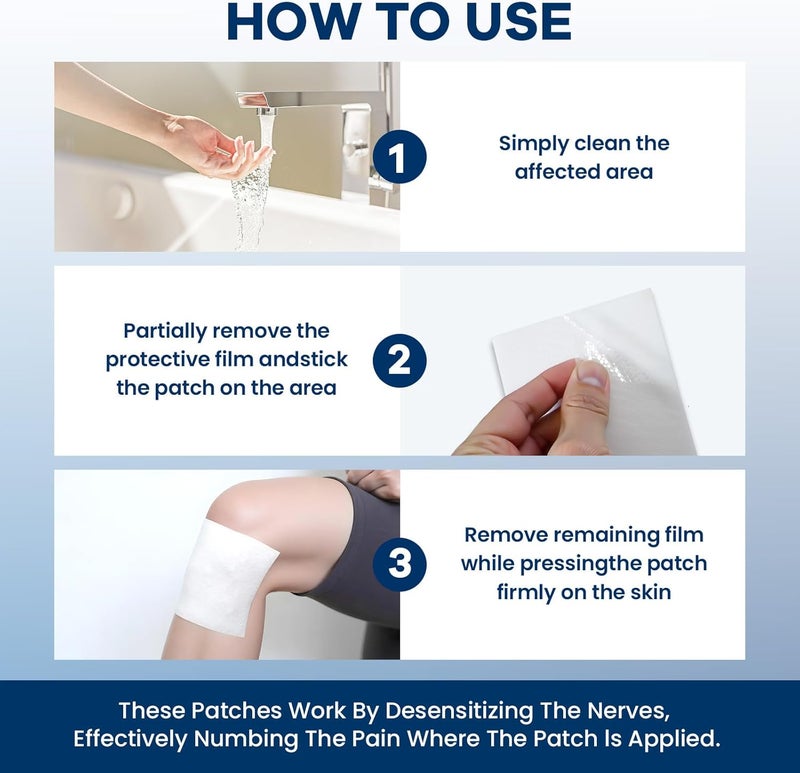 Sumifun لصقات سومي فون 4 ليدوكائين أقصى قوة لتخفيف الألم جل لصقة لآلام الظهر والكتف والعضلات وآلام الركبة وآلام المفاصل في الرقبة تخدر الألم لمدة تصل إلى 8 ساعات عدد كبير 32 - Image 4