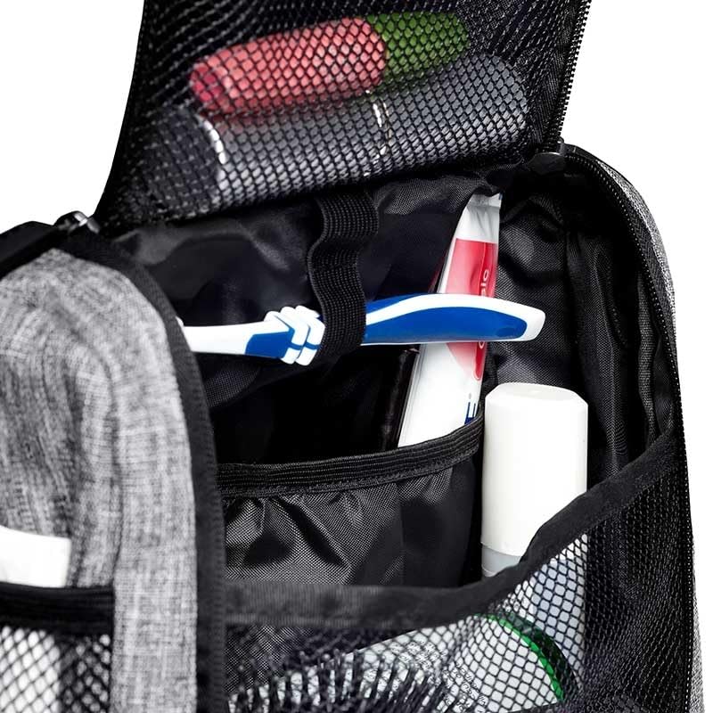 RABBONIX Polyester Cosmetic Makeup Organizer Toiletry Bag for Women & Men | Color Grey | Pack of 01, Travel - Image 3