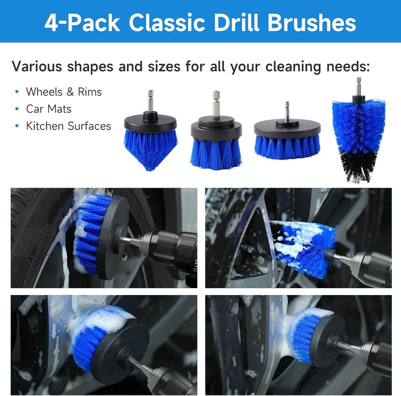 NIKCOSMK 36Pcs Car Detailing Kit, Car Detailing Brush Set, Car Cleaning Kit, Auto Detailing Tools for Interior Exterior Wheels, Professional Car Wash Accessories with Windshield Cleaning Tool and Storage Box - Image 3
