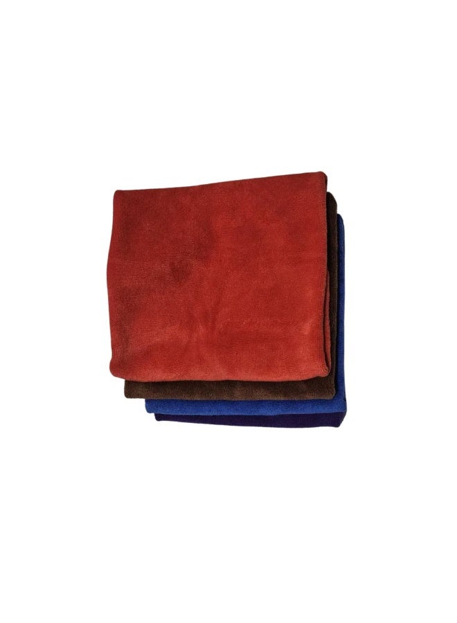 أنجاد منشفة سيارة ناعمة من Microfiber، مجموعة من 4 قطع بحجم 40x40، متعددة الأغراض وألوان متعددة، للتجفيف والمسح والتنظيف في المنزل، مجموعة من 4 قطع - Image 5