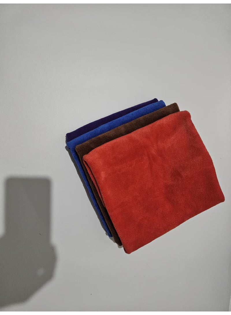 أنجاد منشفة سيارة ناعمة من Microfiber، مجموعة من 4 قطع بحجم 40x40، متعددة الأغراض وألوان متعددة، للتجفيف والمسح والتنظيف في المنزل، مجموعة من 4 قطع - Image 1