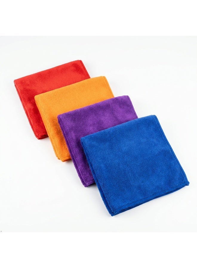 أنجاد منشفة سيارة ناعمة من Microfiber، مجموعة من 4 قطع بحجم 40x40، متعددة الأغراض وألوان متعددة، للتجفيف والمسح والتنظيف في المنزل، مجموعة من 4 قطع - Image 2