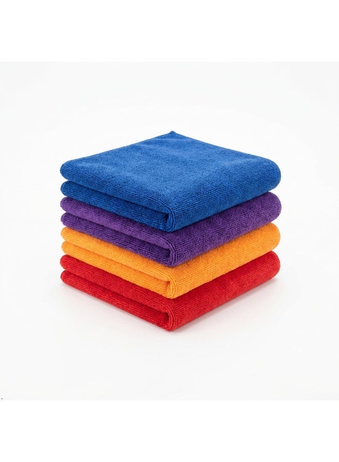 أنجاد منشفة سيارة ناعمة من Microfiber، مجموعة من 4 قطع بحجم 40x40، متعددة الأغراض وألوان متعددة، للتجفيف والمسح والتنظيف في المنزل، مجموعة من 4 قطع - Image 1