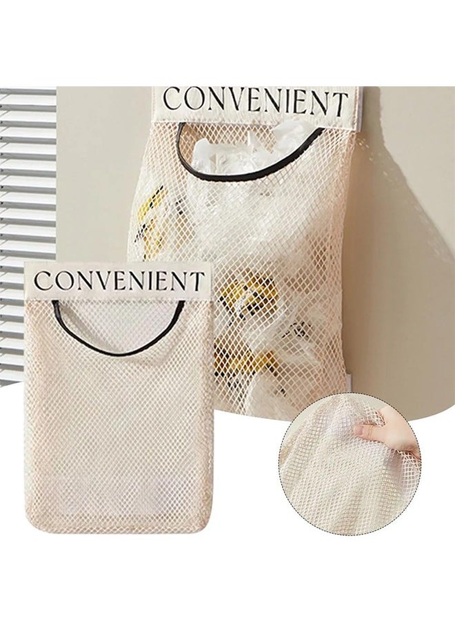 Generic 2-Piece Plastic Bag Holder,Kitchen Wall Mounted Garbage Bag Storage Holder Large Capacity Mesh Pocket  - Image 2