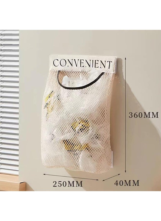 Generic 2-Piece Plastic Bag Holder,Kitchen Wall Mounted Garbage Bag Storage Holder Large Capacity Mesh Pocket  - Image 3