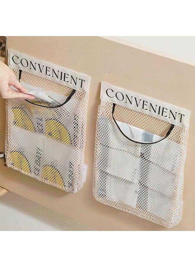 Generic 2-Piece Plastic Bag Holder,Kitchen Wall Mounted Garbage Bag Storage Holder Large Capacity Mesh Pocket  - Image 4