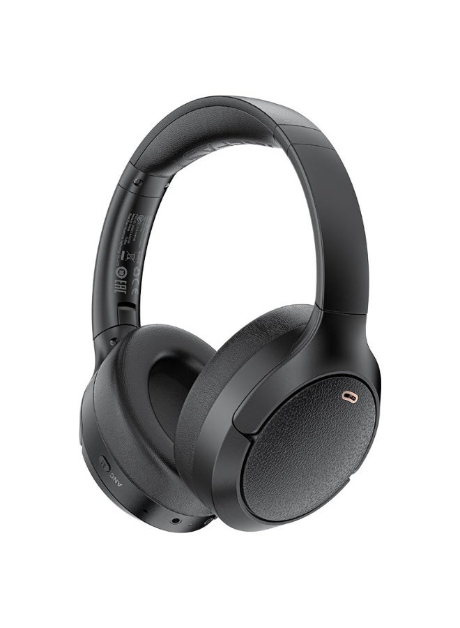 ACEFAST Wireless Over Ear Headphones H6, 55 Hours of Continuous Music Playback, ACTIVE Noise Cancelling, 40mm Professional-Grade Hi-Fi Drivers, Foldable earcups -  Black - Image 1