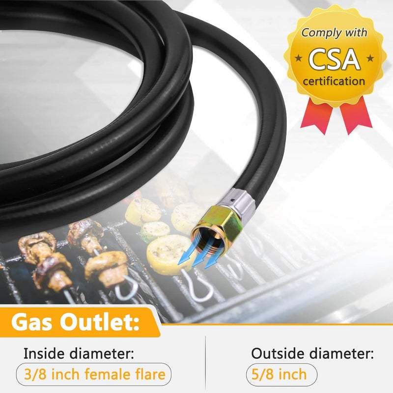 Azdele Upgraded Two Stage Propane Regulator with 10ft Hose and Gauge, Standard P.O.L Tank Connection, 3/8in Female Flare Fitting for Grill, Heaters, Fire Pit, Gas Generator/Stove/Range-CSA Certified - Image 3