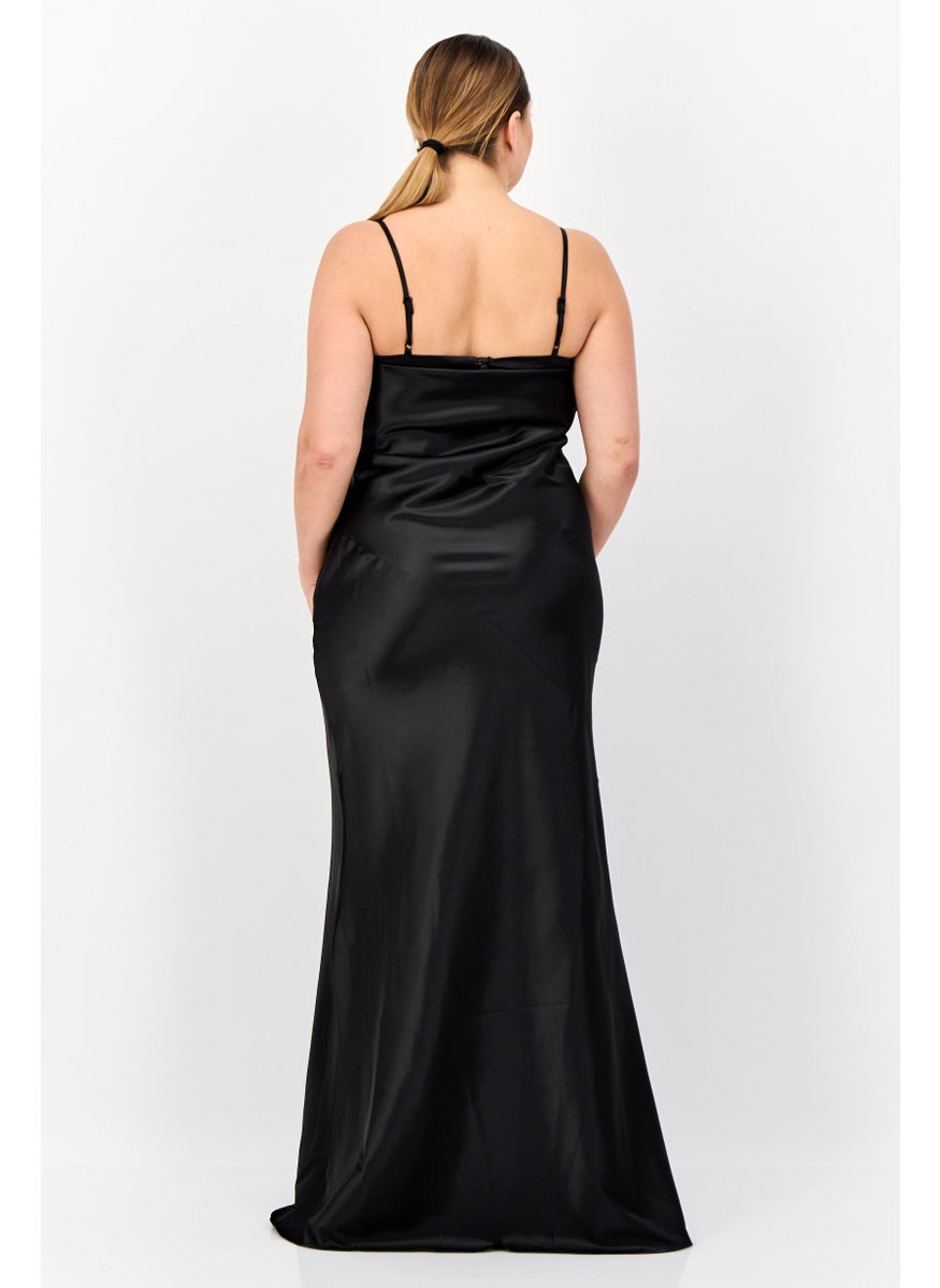 Lulus Women Plain Maxi Dress, Black  - Image 3