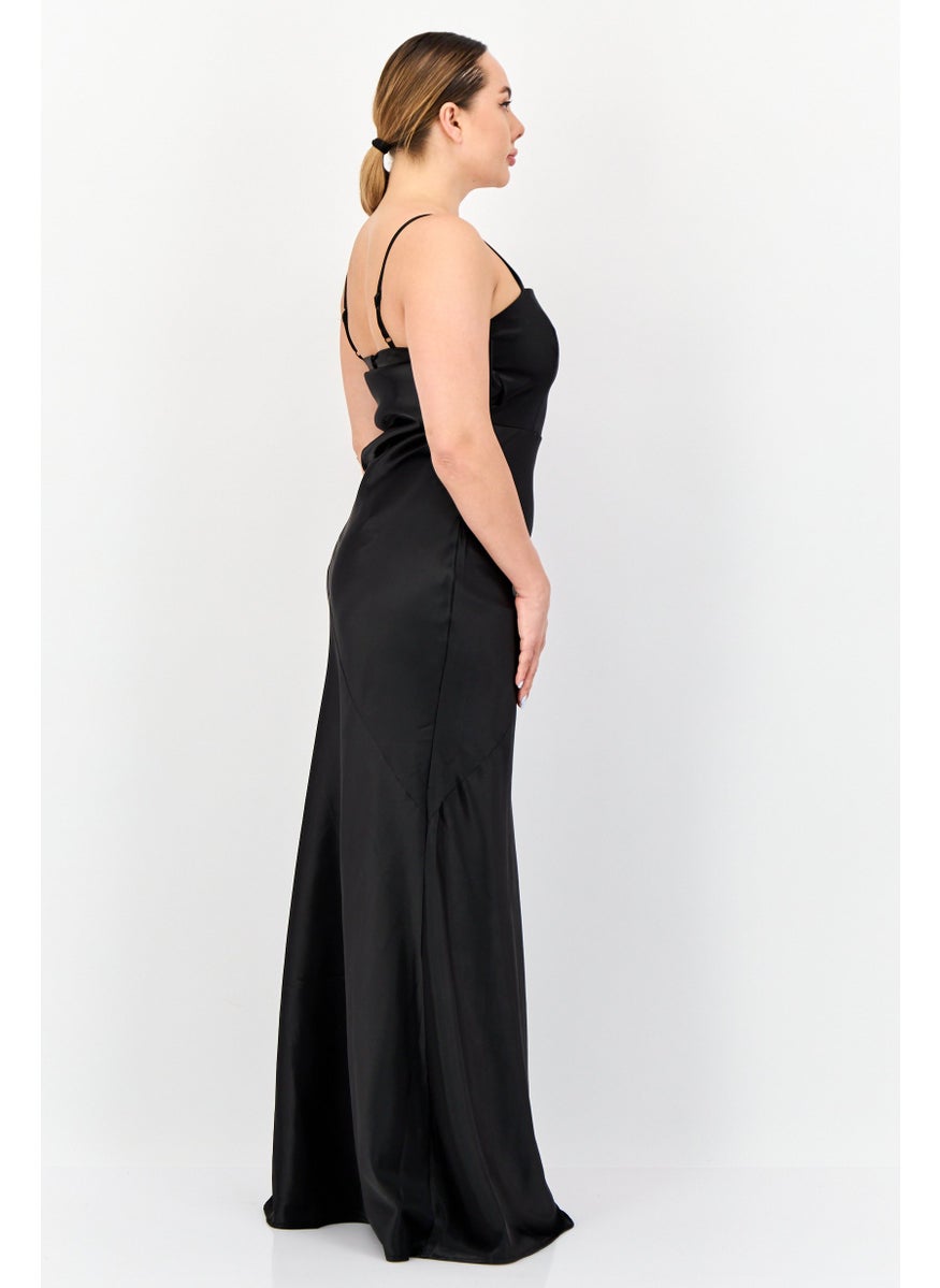 Lulus Women Plain Maxi Dress, Black  - Image 4