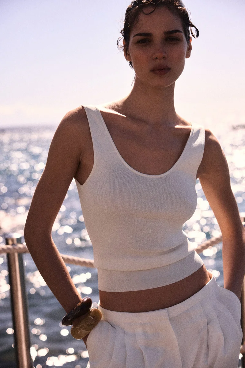 H&M Wide linen-blend trousers