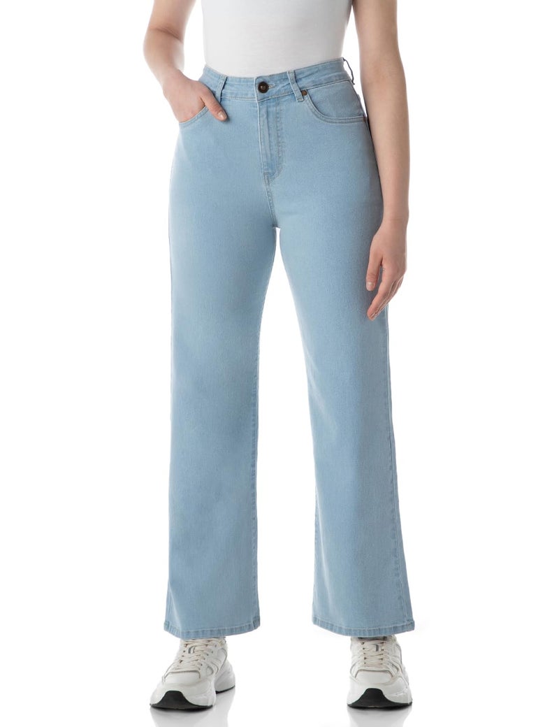INKD Women's Wide Leg Jeans - High-Rise | Enzyme Wash | Classic 5 Pocket Styling (INKSS24WJN-407-Seaside Slate-40) - Image 2