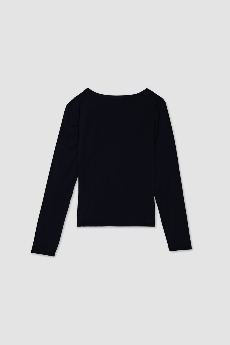 DeFacto Black Woman Slim Fit Crew Neck Long Sleeve T-Shirt Casual - Image 3
