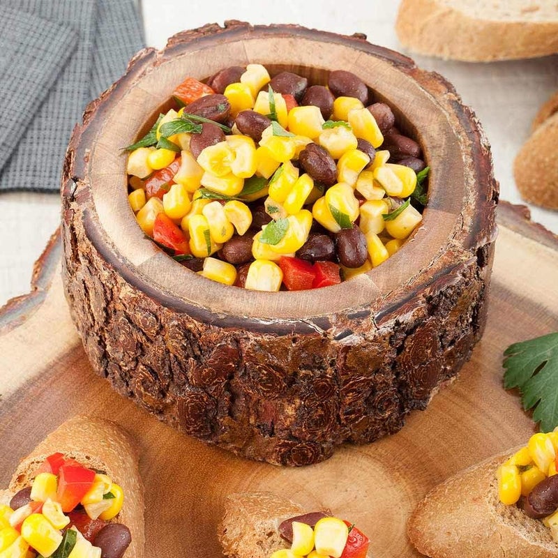 Restaurantware 10 Ounce Wood Serving Bowl 1 Small Rustic Wood Bowl  Varnished With Bark Edges Round Natural Acacia Wood Wood Soup Bowl For Appetizers Salads Entrees - Image 3