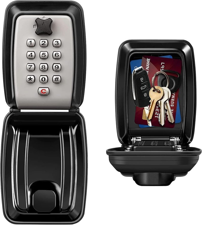 جويز صندوق قفل المفاتيح، صندوق قفل قوي مقاوم للماء للمفاتيح مع رمز لمفاتيح المنزل، صندوق قفل أمان قابل لإعادة الضبط برمز مركب مكون من 12 رقمًا للمنزل والمكتب والجراج والشقق لتخزين المفاتيح الاحتياطية - Image 1