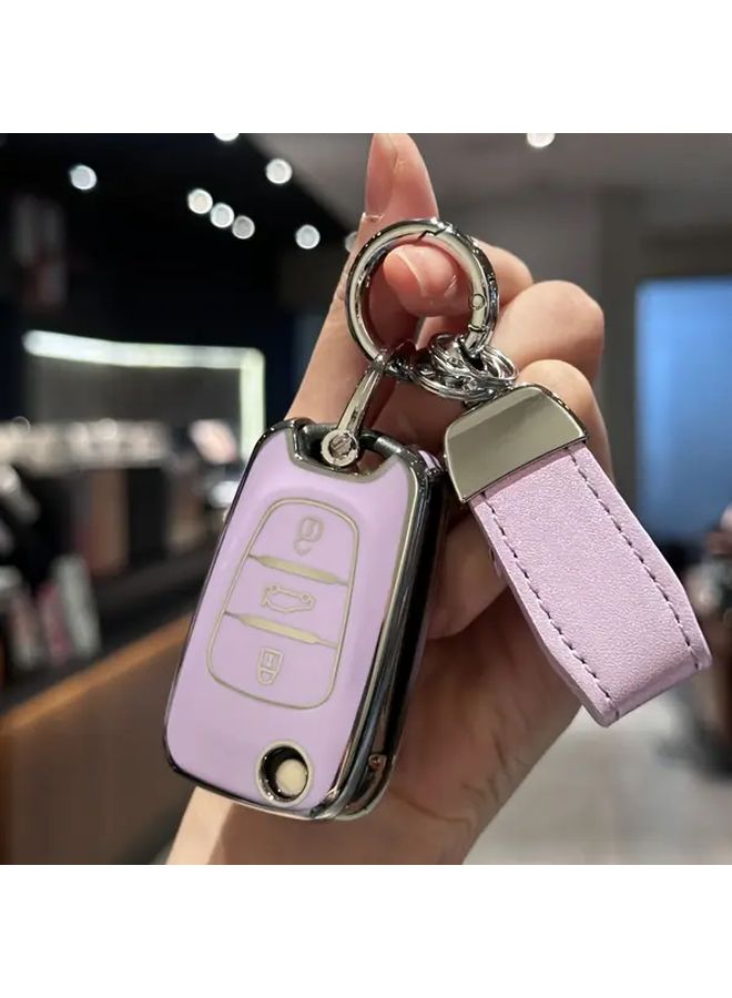 غطاء مفتاح من TPU أبيض مع حبل تعليق لمفاتيح هيونداي i20 i30 i35 أكسنت، كيا سبورتاج ريو سيد - Image 1