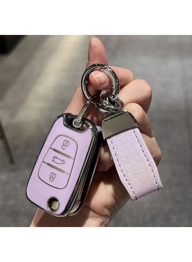 غطاء مفتاح من TPU أبيض مع حبل تعليق لمفاتيح هيونداي i20 i30 i35 أكسنت، كيا سبورتاج ريو سيد - Image 5