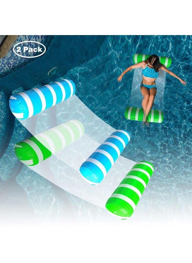 BLOFUN 2 Pack Water Swimming Pool Float Hammock,Pool Float Lounger,Water Hammock Lounger, Swimming Floating Bed Hammock,Comfortable Inflatable Swimming Pools Lounger, for Adults Vacation Fun and Rest - Image 1