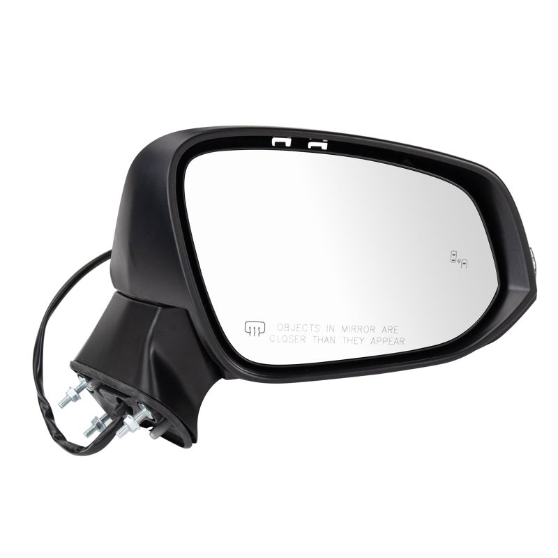 TRQ Passenger Side Power Heated Mirror Smooth Black with Turn Signal Compatible with 20222023 Toyota Corolla Cross TO1321431