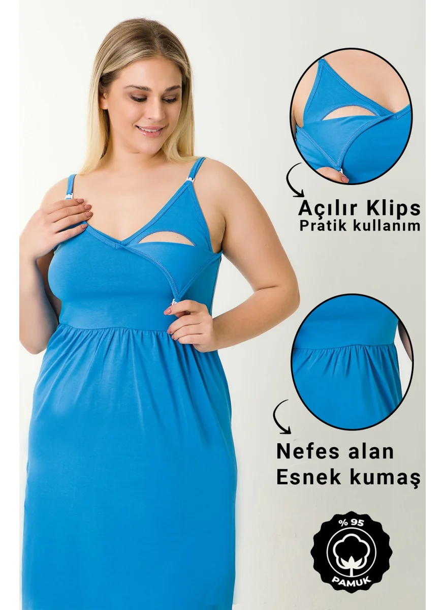 Parlingerie Maternity Nightgown with Rope Strap Blue