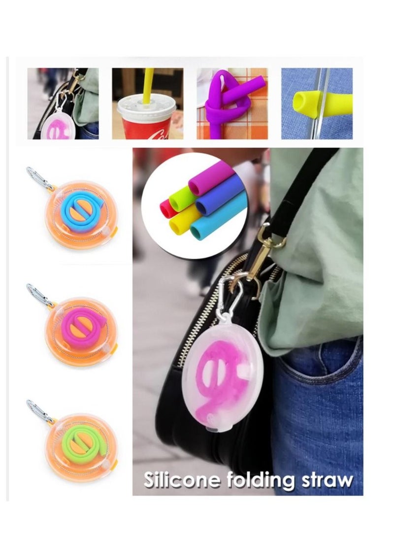 Generic Folding Straw Creative Silicone Portable in  Storage Box  - Image 2