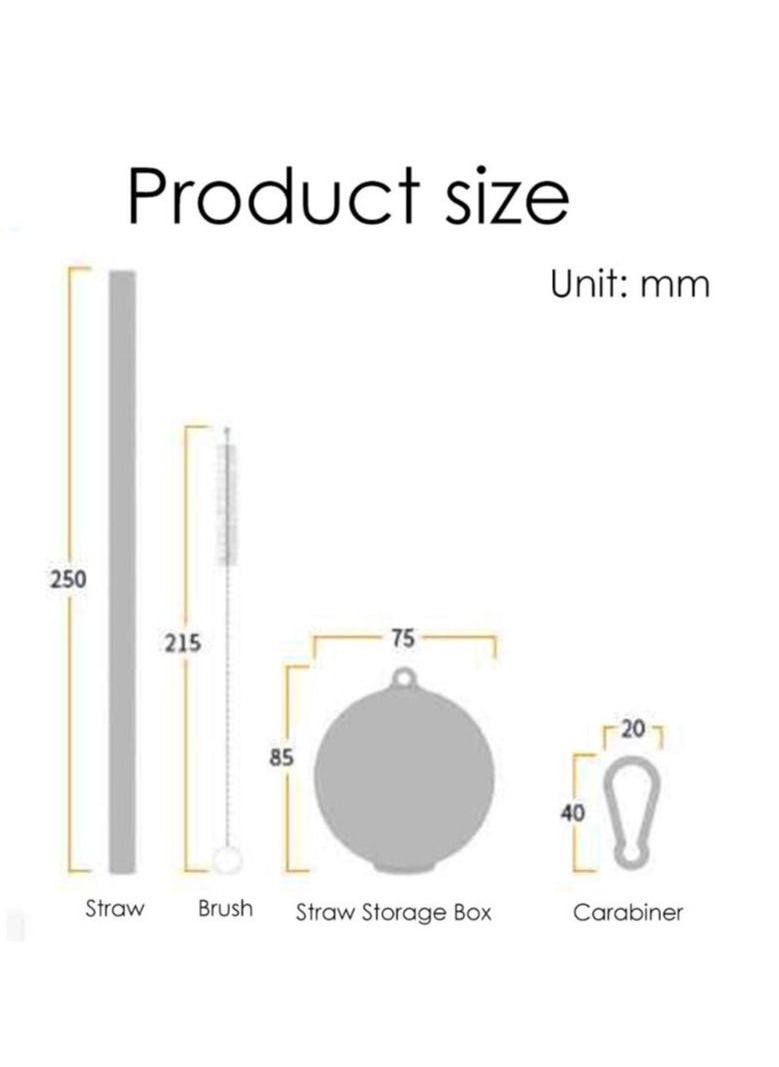 Generic - Folding Straw Creative Silicone Portable in  Storage Box - Image 1