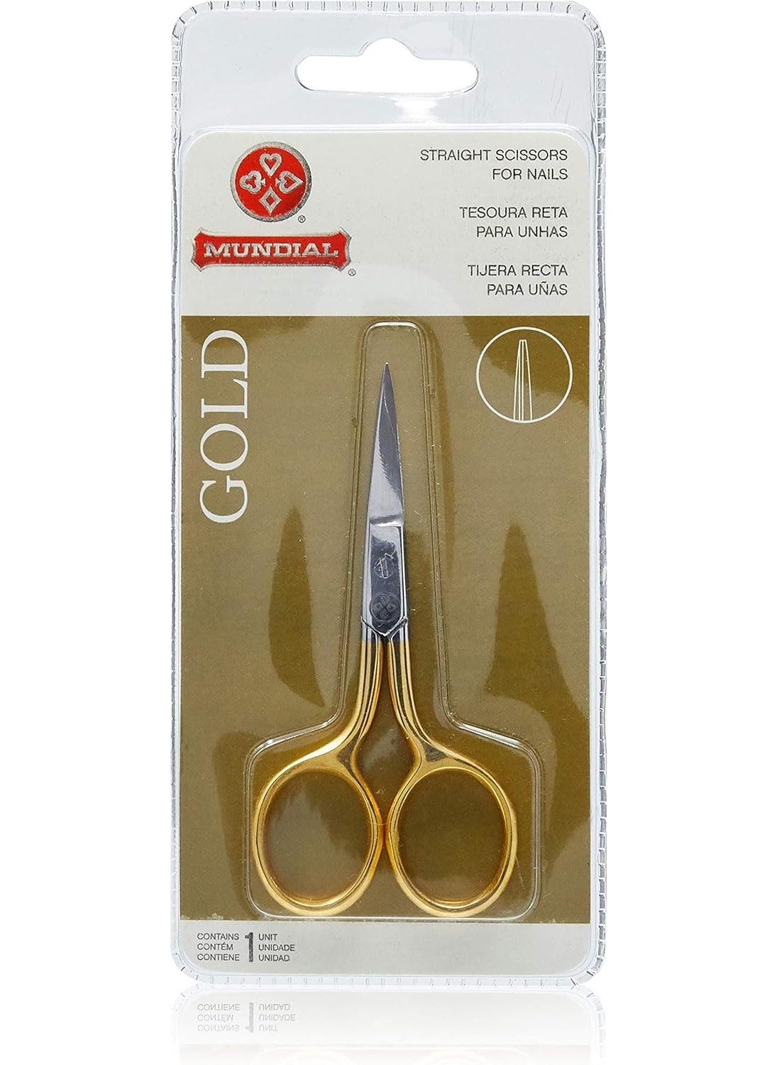 Mundial - Mundial Gold Straight Nail Scissors 9 Cm SA SilverGold - Image 1