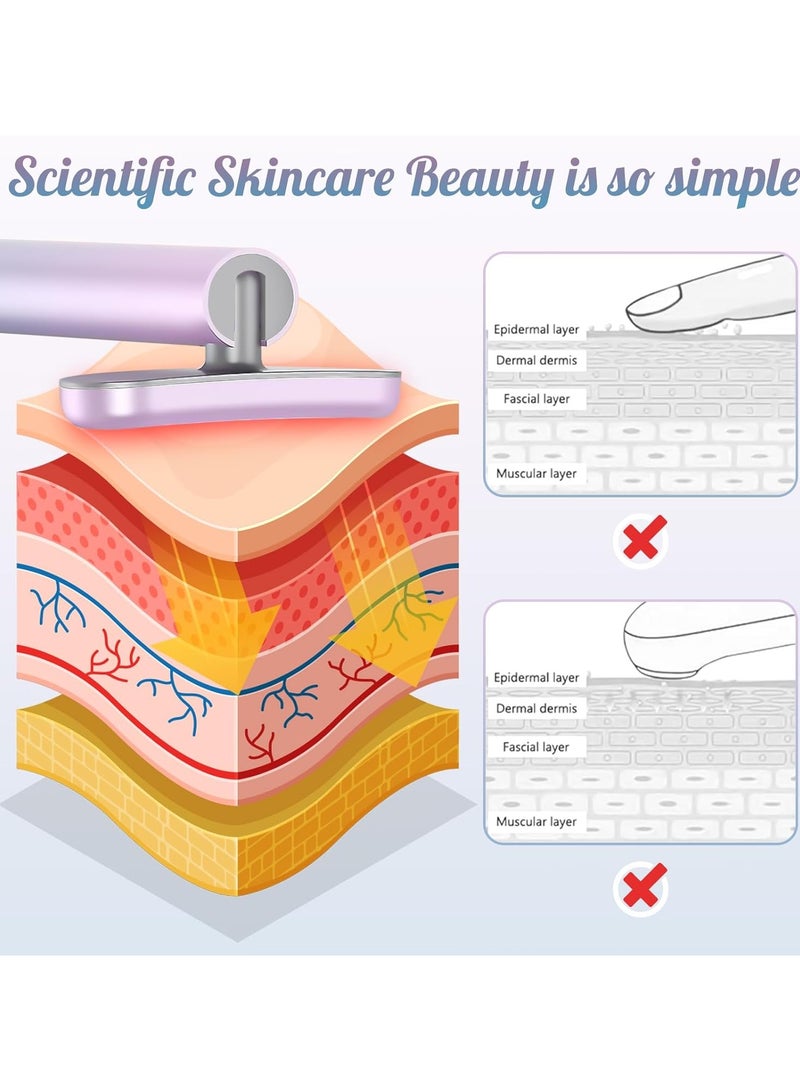 general Red Light Therapy for Face,4-in-1 Facial Wand LED Light Therapy Eye Device with Facial Massager Microcurrent Hot Compress for Anti-Aging and Wrinkless Skin Care at Home - Image 4