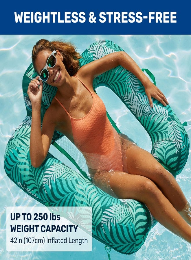 Aqua Leisure Aqua Zero Gravity Pool Chair Float - Inflatable, Heavy Duty Adult Pool Chair for Floating - Blue Teal - Image 2