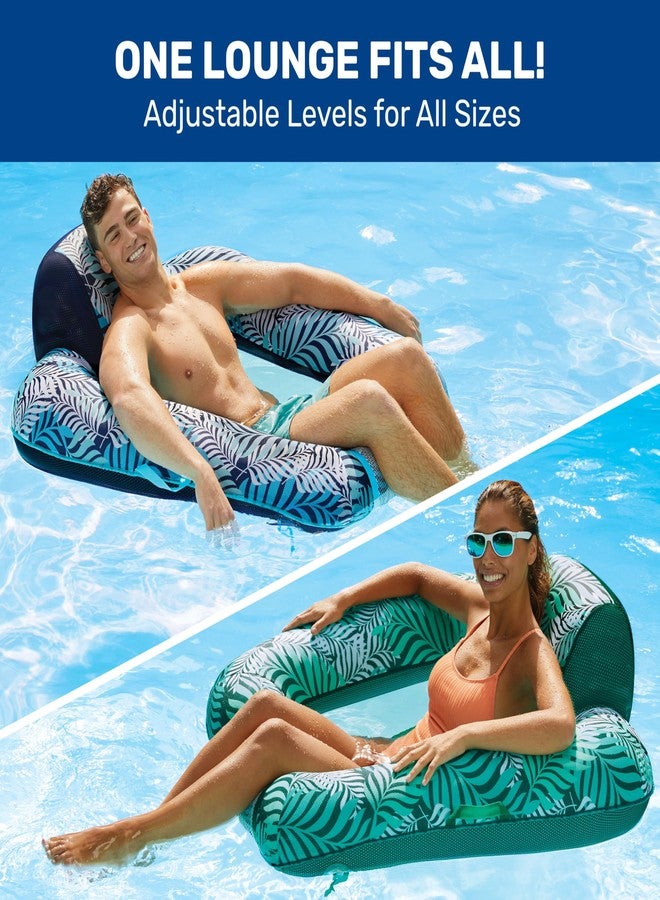 Aqua Leisure Aqua Zero Gravity Pool Chair Float - Inflatable, Heavy Duty Adult Pool Chair for Floating - Blue Teal - Image 4