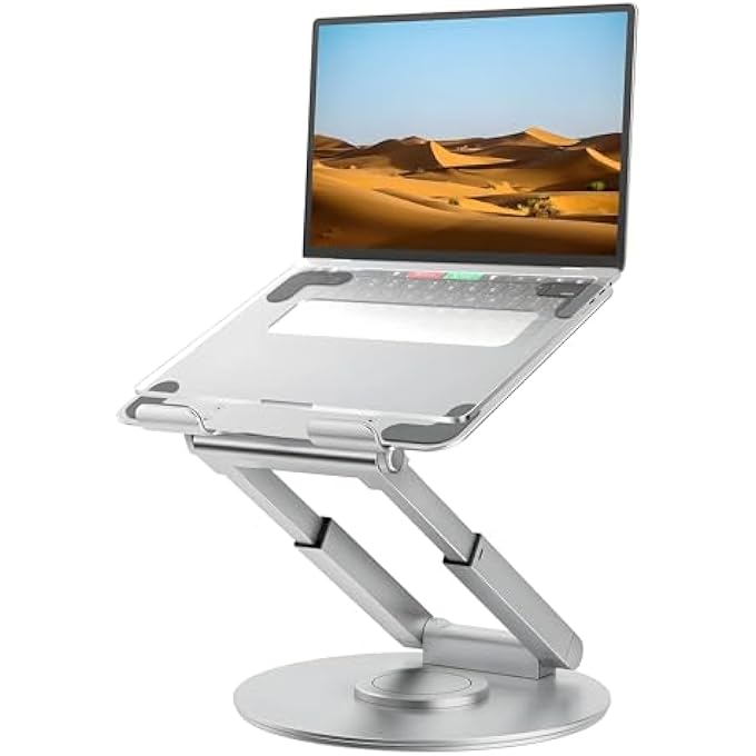 Nexso HEIGHT ADJUSTABLE LAPTOP STAND | MADE WITH PREMIUM QUALITY ALUMINIUM - LAPTOP STAND FOR DESKS, OFFICE TABLES, COFFEE TABLES, KITCHEN COUNTERS, BEDSIDE TABLES, CLASSROOMS, AND CO-WORKING SPACES - Image 1
