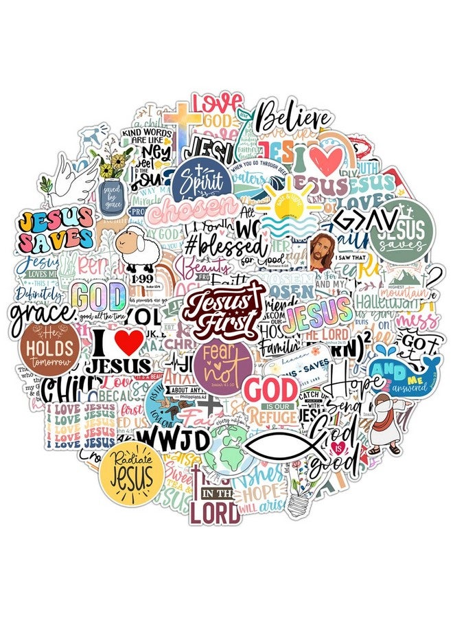 Krazy4K 100 Pack Inspiring Christian Stickers For Water Bottles Laptops Phone Cases Planners Journaling Scrapbooks Waterproof Vinyl Religious Bible Verses For Kids Teens Girls And Boys (Faith)  - Image 1