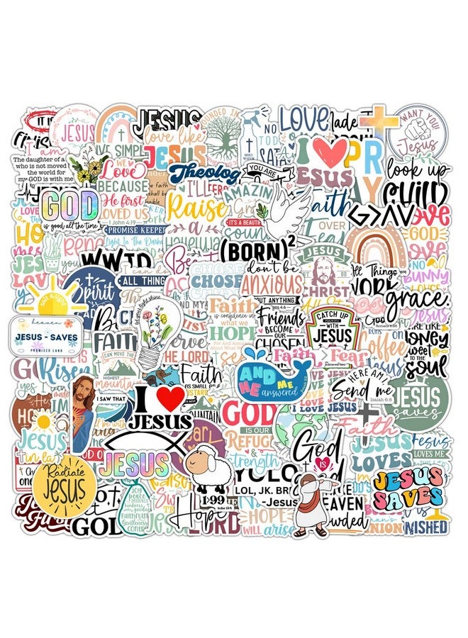 100 Pack Inspiring Christian Stickers For Water Bottles Laptops Phone Cases Planners Journaling Scrapbooks Waterproof Vinyl Religious Bible Verses For Kids Teens Girls And Boys (Faith)
