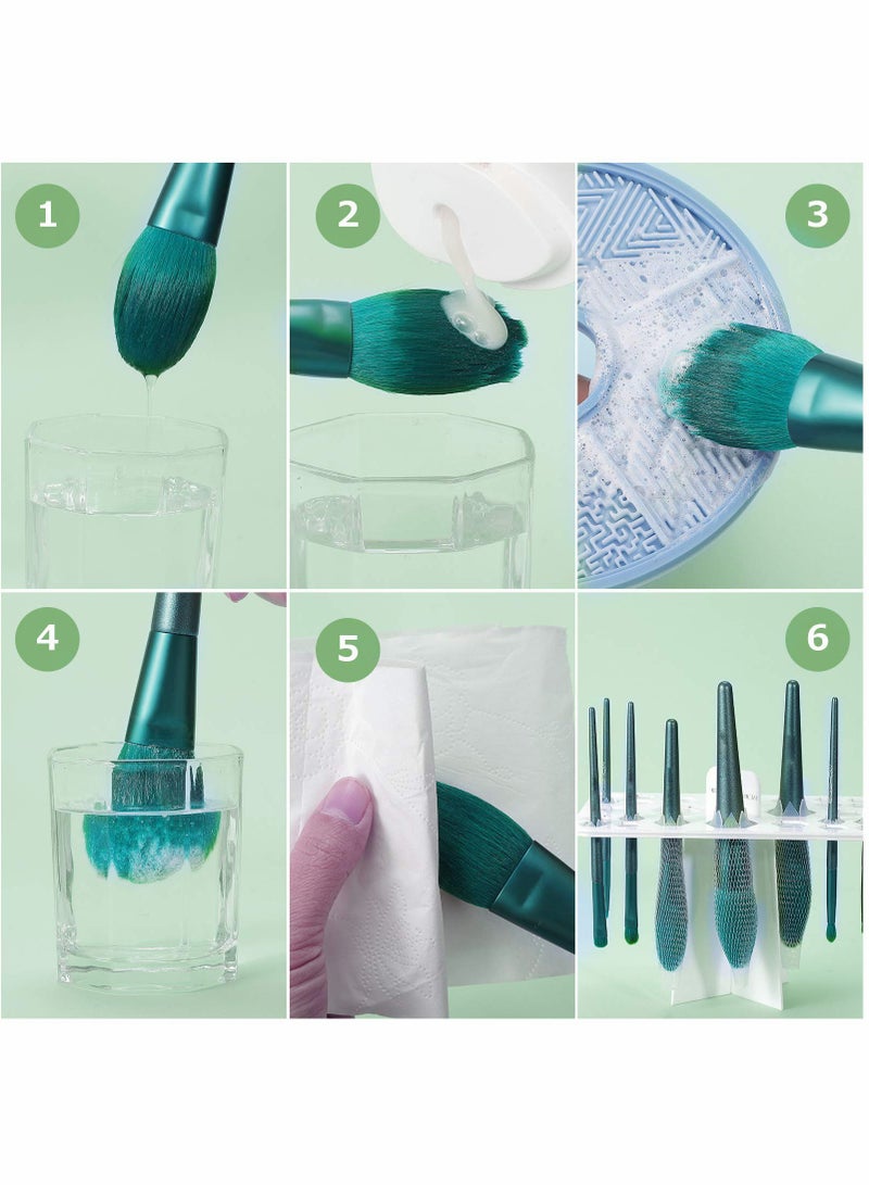 Excefore Makeup Brushes Sets,8pcs Professional Brush Synthetic Cosmetics Foundation Powder Concealers Blending Eye Shadows Face Makeup Tool - Image 3